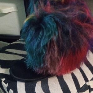 Colorful Faux Fur Boots